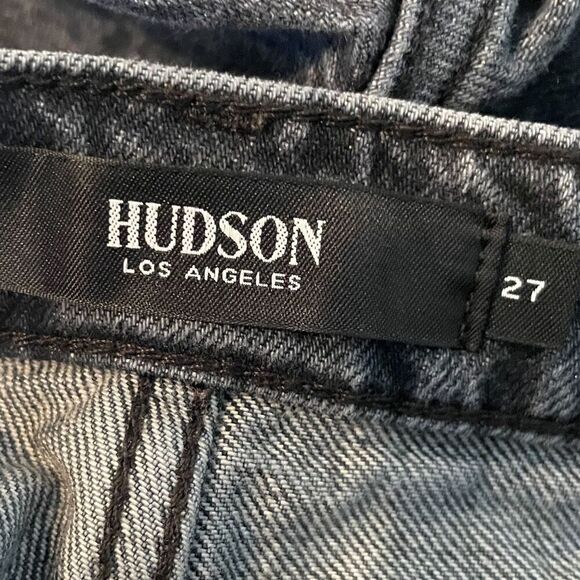 Hudson Elly Folded Criss Cross High Rise Crop Jeans - Picture 7 of 9